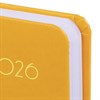 Ежедневник датированный 2026, МАЛЫЙ ФОРМАТ 100х150 мм, А6, BRAUBERG "Select", балакрон, желтый, 117261 - фото 6280305