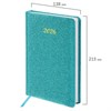 Ежедневник датированный 2026 А5 138x213мм BRAUBERG Sparkle, под кожу, блестки, бирюзовый, 117439 - фото 6280445
