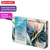 Еженедельник датированный 2026 МАЛЫЙ ФОРМАТ 95х155 мм, А6, BRAUBERG "Vista", под кожу, "Цветы", 117204 - фото 6286471