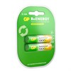 Батарейки аккумуляторные GP ReEnergy Ni-Mh пальчиковые КОМПЛЕКТ 2 шт., AA (HR6), 1300 mAh, 130AAHCRGY, 130AAHCRGY-2CRC - фото 6315586