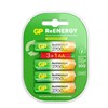 Батарейки аккумуляторные GP ReEnergy Ni-Mh КОМПЛЕКТ 4 шт. (ПРОМО 3+1), АА (HR6), 2600 mAh, 270AAHC3/1RGY, 270AAHC3/1RGY-2 - фото 6315641