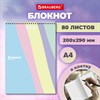 Блокнот БОЛЬШОЙ ФОРМАТ А4, 200х290 мм, 80 л., гребень, подложка, клетка, кросс-серия "PASTEL", BRAUBERG, 117032 - фото 6329387