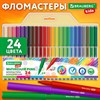 Фломастеры BRAUBERG KIDS КЛАССИЧЕСКИЕ 24 цвета, вентилируемый колпачок, ПВХ-упаковка, 152602 - фото 6329402