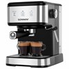 Кофеварка рожковая ручной капучинатор SONNEN CM8501, 1100 Вт, 1,5 л, 15 бар, черная/серебро, 456335 - фото 6329453