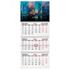 Календарь квартальный на 2026 г., 3 блока, 3 гребня, бегунок, мелованная бумага, BRAUBERG, "Мегаполис", 116792 - фото 6386929