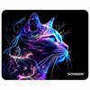 Коврик для мыши SONNEN "NEON CAT" резина + ткань, 250х200х2 мм, 513956 - фото 6387046
