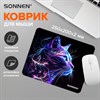 Коврик для мыши SONNEN "NEON CAT" резина + ткань, 250х200х2 мм, 513956 - фото 6387061