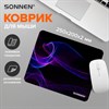 Коврик для мыши SONNEN "NEON WAVE" резина + ткань, 250х200х2 мм, 513958 - фото 6387065