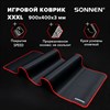 Коврик для мыши и клавиатуры большой SONNEN "BLACK TITAN XXL" 900х400х3 мм, черный, 513959 - фото 6387067