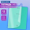 Тетрадь обложка пластик (прозрачный) 12 л., клетка, BRAUBERG "Smart Cover", ЗЕЛЕНАЯ, 405019 - фото 6392853