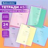 Тетрадь обложка пластик (прозрачный) 24л. клетка, BRAUBERG Smart Cover, АССОРТИ (в спайке), 405036 - фото 6392947