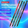 Карандаш чернографитный BRAUBERG "ONI", 1 шт, HB, с ластиком, корпус ассорти, 182023 - фото 6448009