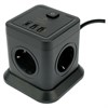 Сетевой фильтр CABLEXPERT Tower, 4 розетки, 10А, 1xType-C PD, 20Вт, 2хUSB, 2м, черный, TWR-4-CU2-B-2 - фото 6451861