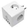 Сетевой фильтр CABLEXPERT Cube, 4 розетки, 16А, 1xType-C PD, 3хUSB, белый, CUBE-4-СU3-W - фото 6451866