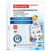 Папки-файлы перфорированные А4 BRAUBERG "PREMIUM", КОМПЛЕКТ 100 шт., матовые, 25 мкм, 273000 - фото 6451966