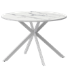 Стол нераздвижной Грань Обеденные столы в пластике Грань 900 (Н-3824) Мрамор Белый/Белый муар - фото 6487624