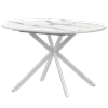 Стол раздвижной Грань Обеденные столы в пластике Грань 900+300 (Н-3784) Мрамор Белый/Белый муар - фото 6487627