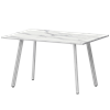 Стол нераздвижной Альфа Обеденные столы в пластике Альфа 1200 (Н-3815) Мрамор Белый/Белый муар - фото 6487858