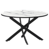 Стол нераздвижной Геометрия 2 Обеденные столы в пластике Геометрия 2 1000 (Н-3782) Мрамор Белый/Черный муар - фото 6487865