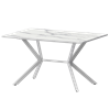 Стол нераздвижной Сириус Обеденные столы в пластике Сириус 1200 (Н-3825) Мрамор Белый/Белый муар - фото 6487884