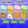 Ластик FUNSTER (ФАНСТЕР) "ANIMALS", 50х24х10 мм, прямоугольный, картонный держатель, экологичный ПВХ, ассорти, 272730 - фото 6517060