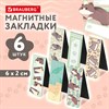 Закладки для книг МАГНИТНЫЕ, BRAUBERG "CUTE CATS", набор 6 штук, 60x20 мм, 116985 - фото 6533586