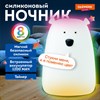 Ночник силиконовый LED "Медведь" 111x111x160 мм, белый свет/RGB, таймер, USB, аккумулятор 1200 мАч, DASWERK, 238938 - фото 6533635