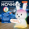 Ночник силиконовый LED "Ушастый Заяц" 94x92x202 мм, белый свет/RGB, таймер, USB, аккумулятор 1200 мАч, DASWERK, 238939 - фото 6533637