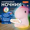 Ночник силиконовый LED "Единорог" 101x120x173 мм, белый свет/RGB, таймер, USB, аккумулятор 1200 мАч, DASWERK, 238941 - фото 6533638