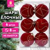 Шары елочные 6 шт., 8 см, "Burgundy Charm", пластик, софт-тач, бургунди, ЗОЛОТАЯ СКАЗКА, 592453 - фото 6533678