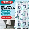 Шторка для ванной ПОЛИЭСТЕР, 180х180см, кольца в комплекте, ФИГУРЫ, PRIMILA, 700081 - фото 6566612