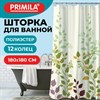 Шторка для ванной ПОЛИЭСТЕР, 180х180см, кольца в комплекте, ФЛОРА, PRIMILA, 700080 - фото 6566624