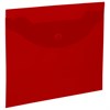 Папка-конверт с кнопкой прозрачная МАЛОГО ФОРМАТА А5, BRAUBERG UNIVERSAL, красная, 0,15 мм, 273068 - фото 6603659