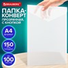 Папка-конверт с кнопкой А4 BRAUBERG UNIVERSAL, до 100 листов, вертикальная, прозрачная, 0,15 мм, 273075 - фото 6603695