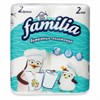 Полотенца бумажные бытовые, спайка 2 шт., 2-слойные (2х12 м), FAMILIA, 23x12,5 см, белые, 5083815 - фото 6616525
