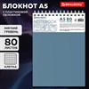 Блокнот А5 80л, BRAUBERG, силиконовый гребень, обложка пластик, клетка, синий, 117561 - фото 6644785