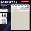 Блокнот МАЛЫЙ ФОРМАТ А6, 60 л., силиконовый гребень, обложка пластик, клетка, BRAUBERG, бежевый, 117563 - фото 6644791
