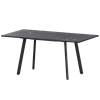 Стол раздвижной Альфа Обеденные столы в пластике Альфа 1200+300 R20 Даркстоун/Черный муар - фото 6658350