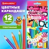 Карандаши цветные кросс-серия МОНСТРИКИ, 12 цветов, трехгранные, BRAUBERG, 182112 - фото 6694342