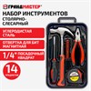 Набор инструментов столярно-слесарный, 14 предметов, пластиковый бокс, ГРАНДМАСТЕР, 671324 - фото 6695178