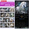 Календарь настенный перекидной 2026 г., BRAUBERG, 12 листов, 21,4х21,4 см, МИНИ, "Волшебная лошадь", 116940 - фото 6843730