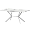 Стол раздвижной Сириус Обеденные столы в пластике Сириус 1200+300 R20 (Н-3831) Мрамор Белый/Белый муар - фото 6869412