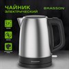 Чайник BRASSON (БРАССОН) KT-040, 1,7 л, 2200 Вт, индикатор уровня воды, сталь, черный, 455192 - фото 6881633