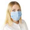 Маски одноразовые КОМПЛЕКТ 50 шт. медицинские 3-х слойные голубые (фильтр мельтблаун) SENSE, короб - фото 6935684