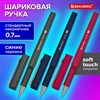 Ручка шариковая с грипом BRAUBERG "VIVID", СИНЯЯ, SOFT TOUCH покрытие, узел 0,7 мм, линия письма 0,35 мм, 144396 - фото 6971967