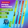 Ручка шариковая с принтом BRAUBERG "МОНСТРИКИ", СИНЯЯ, SOFT TOUCH покрытие, узел 0,7 мм, линия письма 0,35 мм, 144482 - фото 6971977