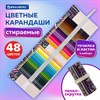 Карандаши цветные стираемые в пенале-скрутке BRAUBERG 48 цветов + точилка и ластик, 182071 - фото 7047857