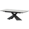 Стол раздвижной Модерн Обеденные столы в пластике Модерн 1400х945+300 (Н-3833) Серый Каспий/Черный муар - фото 7135870
