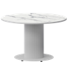 Стол нераздвижной Амур Обеденные столы в пластике Амур 1000 (Н-3822) Мрамор Белый/Белый муар - фото 7338050