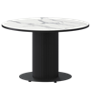 Стол нераздвижной Амур Обеденные столы в пластике Амур 1000 (Н-3822) Мрамор Белый/Черный муар - фото 7338056
